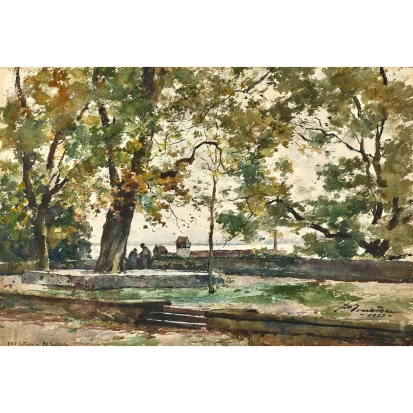 Paul Bouvier — Parklandschaft mit Ausblick.