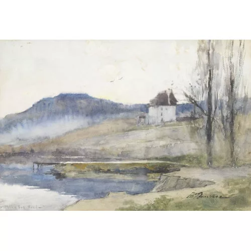 Paul Bouvier — Herbstliche Uferpartie bei Serrières.