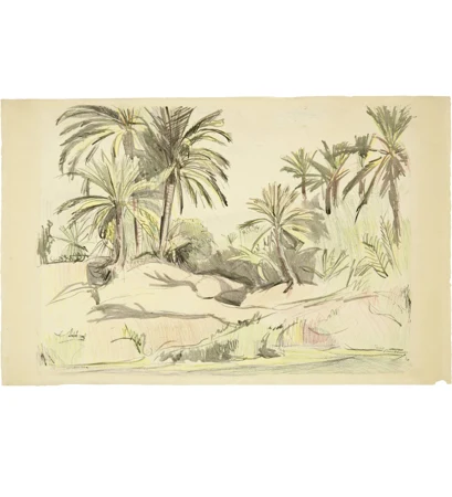 Paul Burckhardt — Landschaft mit Palmen — Galerie Kornfeld