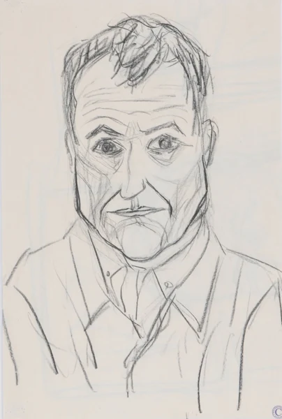 Paul Camenisch — Recto: Porträt Hermann Scherrer; Verso: Skizze
