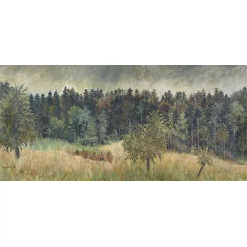 Paul Camenisch — "Waldrand mit dunklem Himmel".