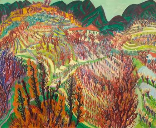 PAUL CAMENISCH — "Der rote Rücken" (Vorfrühlingslandschaft). 1926. — Koller Auktionen