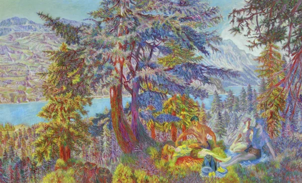 Paul Camenisch — Touristen im Oberengadiner Sommer (Engadiner Sommererinnerung), 1960