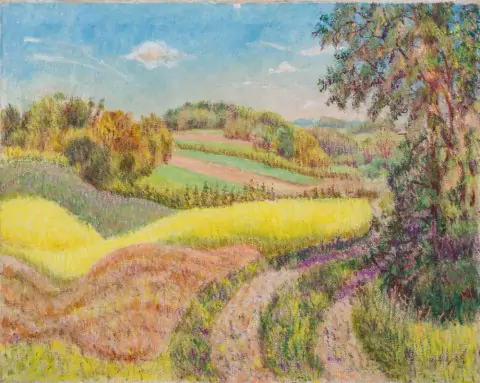 Frühlingslandschaft im Elsass (Kappelen), 1969