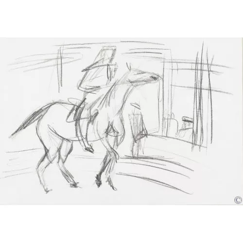 Paul Camenisch — Pferd mit Reiter.