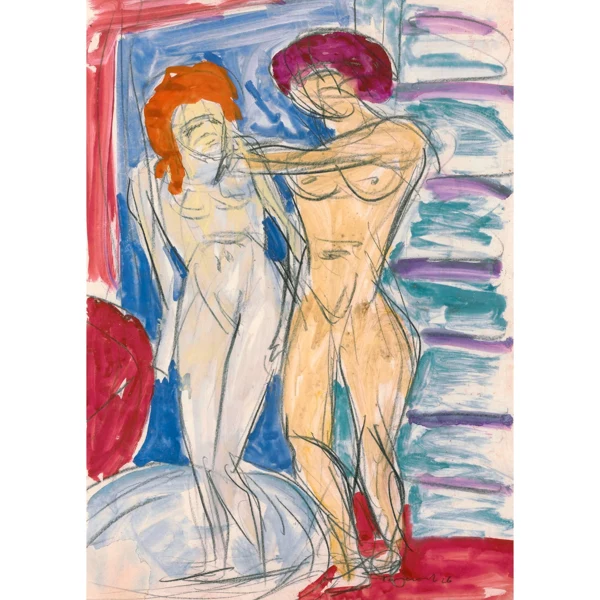 Paul Camenisch — ZWEI STEHENDE WEIBLICHE AKTE, 1926 TWO STANDING FEMALE NUDES, 1926
