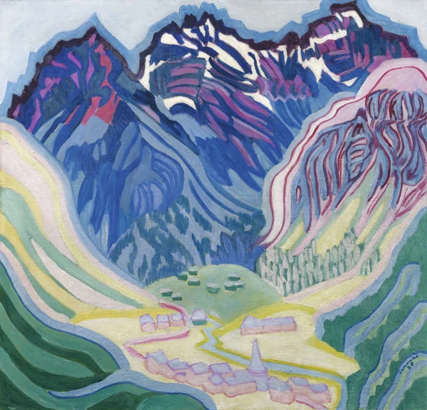 Paul Camenisch — Berglandschaft mit Sertigdörfli (Davos), 1926