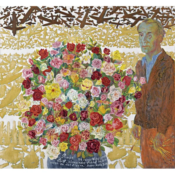 Paul Camenisch — SELBSTBILDNIS MIT ROSENSTRAUSS, 1961SELF PORTRAIT WITH BOUQUET OF ROSES, 1961