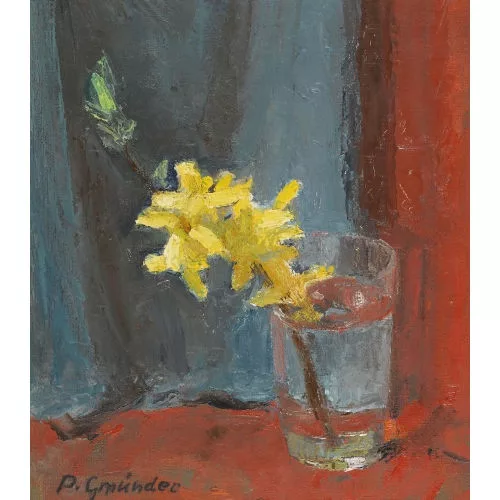 Paul Gmünder — Blühender Zweig im Wasserglas.