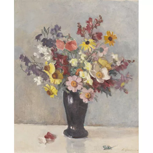 Paul Gmünder — Stillleben mit Sommerblumen.