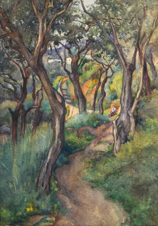 Jeune fille dans un bois