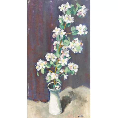 Paul Jakob Müller — Blühender Kirschzweig in einer Vase.