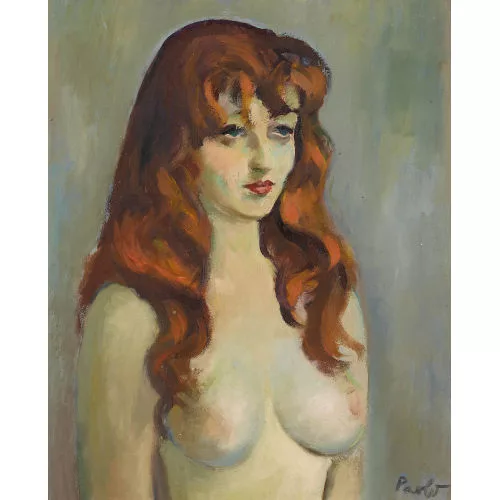 Paul Jakob Müller — Brustbildnis einer unbekleideten rothaarigen Frau.