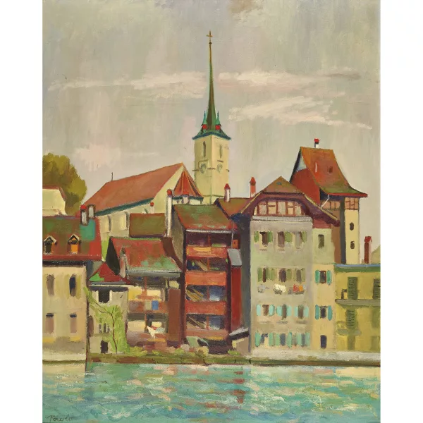 Paul Jakob Müller — Aareufer mit Nydeggkirche.