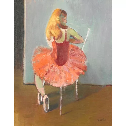 Paul Jakob Müller — Porträt einer sitzenden Ballerina.