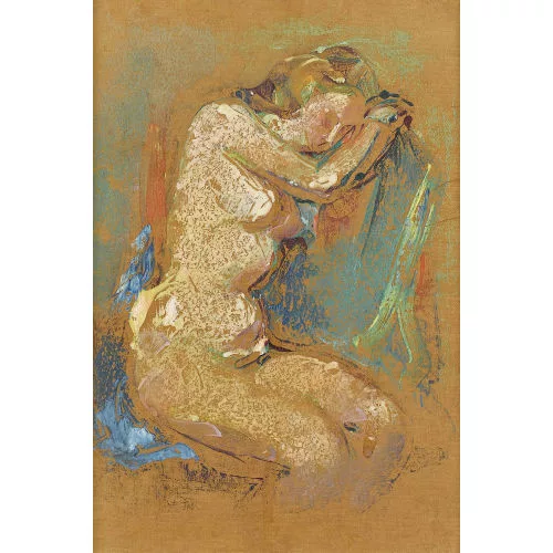 Paul Jakob Müller — Studie zu sitzendem Frauenakt.