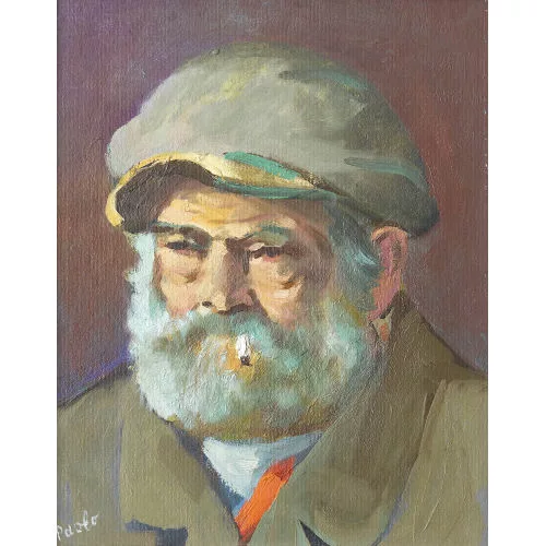 Paul Jakob Müller — Kopfbildnis eines bärtigen Mannes mit Mütze.