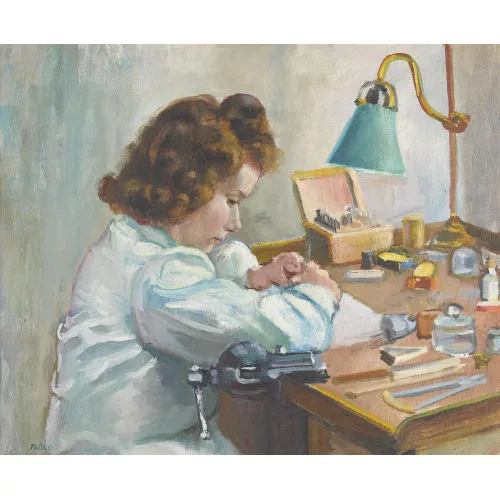 Paul Jakob Müller — Mädchen am Werkstatttisch.