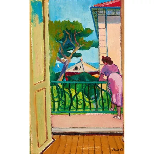 Paul Jakob Müller — Balkon mit Blick aufs Meer.