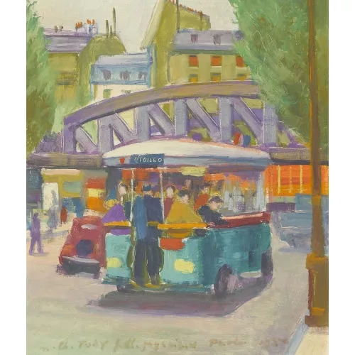 Paul Jakob Müller — Stadtpartie mit einem Bus.