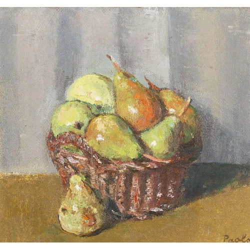 Paul Jakob Müller — Stillleben mit Birnen im Korb.