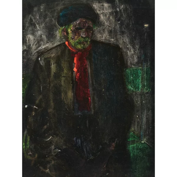 Paul Jakob Müller — Männerporträt mit rotem Schal.