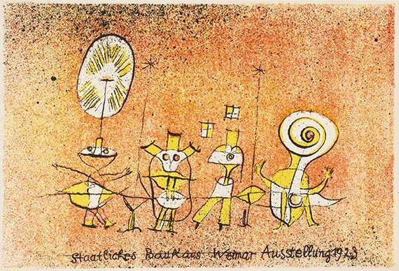 Paul Klee — Die heitere Seite. Postkarte zur Bauhaus-Ausstellung