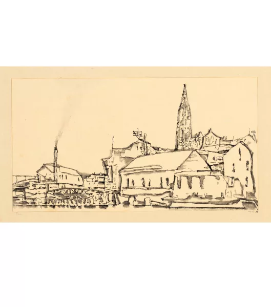 Paul Klee — Bern, der industrielle Teil der Matte, mit Blick auf das Münster