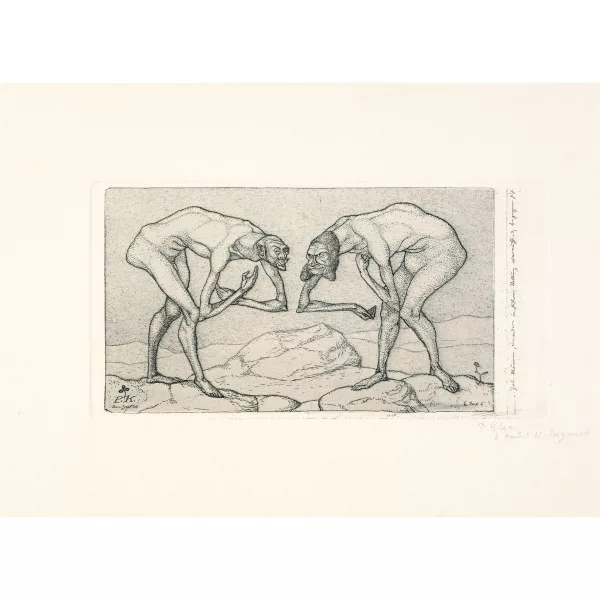 Paul Klee — Zwei Männer, einander in höherer Stellung vermutend, begegnen sich - Inv. 6