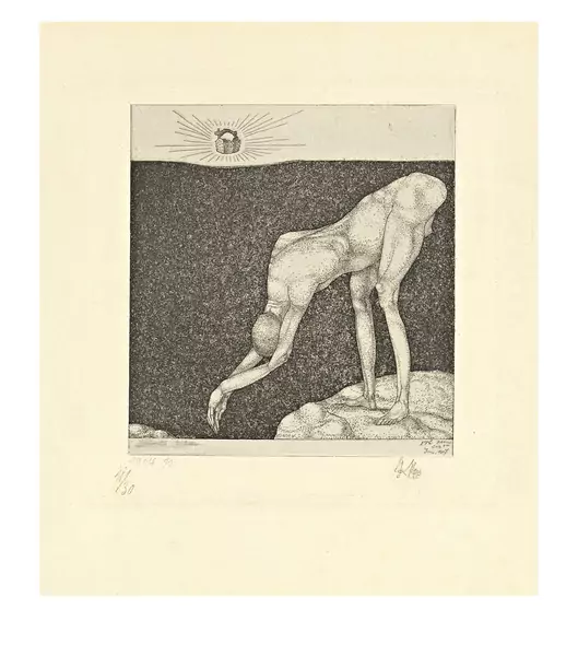 Paul Klee — Ein Mann versinkt vor der Krone - Inv. 7 Ein Ulan versinkt vor der Krone - Der Kronennarr - Monarchist - Allertiefste Devotion — Galerie Kornfeld