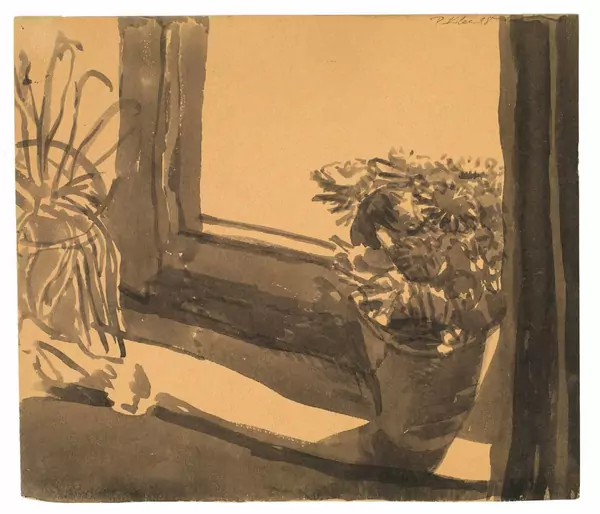Paul Klee — Astern am Fenster – Rückseitig: Selbstbildnis — Galerie Kornfeld