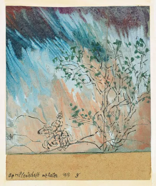 Paul Klee — Aprillandschaft mit Reiter — Galerie Kornfeld