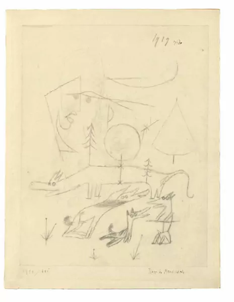 Paul Klee — Tiere im Mondschein — Galerie Kornfeld