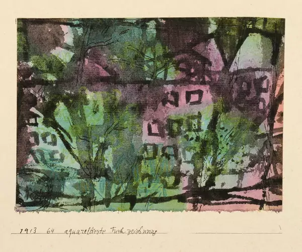 Paul Klee — Bäume in einer städtischen Strasse (München) — Galerie Kornfeld