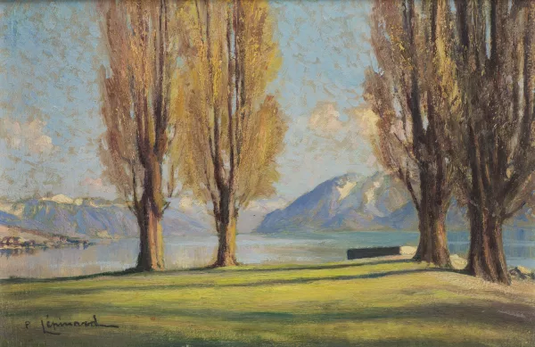 Paul Lépinard — Les peupliers au bord du lac