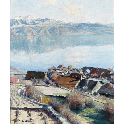 Paul Lépinard — Herbstliche Ansicht von Grandvaux und Genfersee.