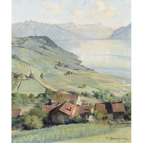 Paul Lépinard — Ansicht des Lavaux mit dem Genfersee.