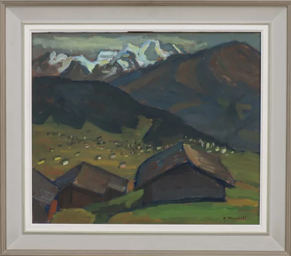 Paul Messerli — Paul Pierre MESSERLI (1899-1987), 'Paysage alpin', huile