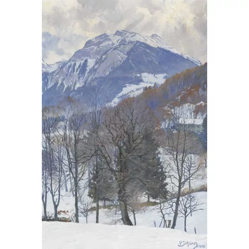 Paul Schürch — Winterlandschaft im Gebirge.