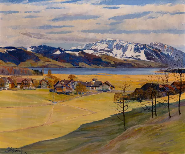 Berglandschaft mit Dorf