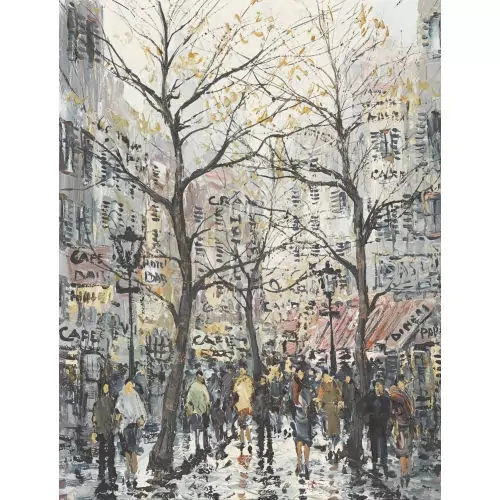 Herbstliche Pariser Strassenpartie