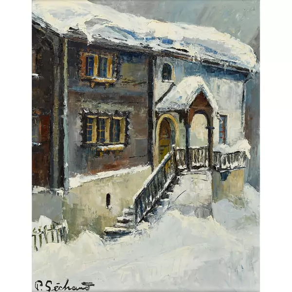 Verschneites Haus