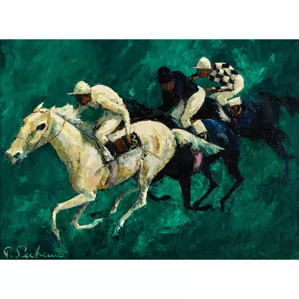 Jockeys beim Pferderennen