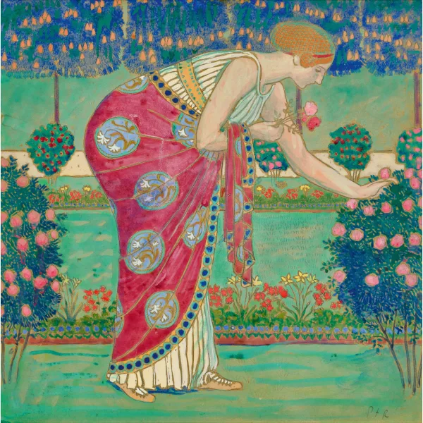 Paul Théophile Robert — Dame beim Rosenpflücken.