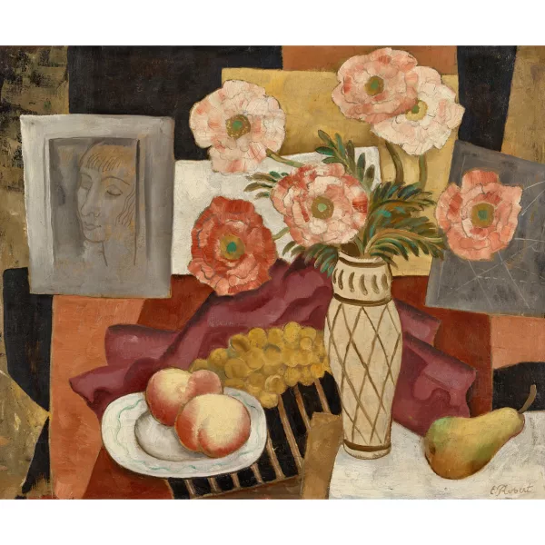 Paul Théophile Robert — "Composition aux anémones".