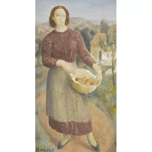 Paul Théophile Robert — Junge Frau mit Früchtekorb.