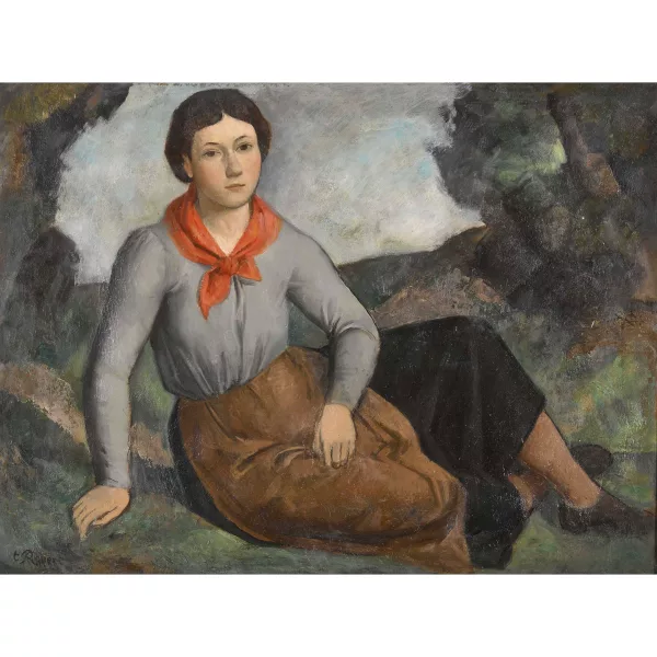 Paul Théophile Robert — Ruhende Bäuerin im Freien.