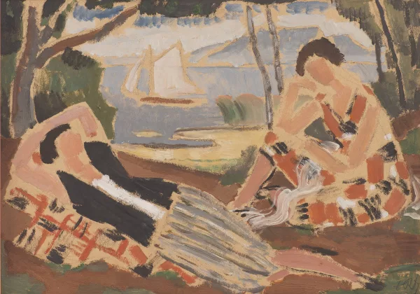 Paul Théophile Robert — Au bord du lac sous les arbres