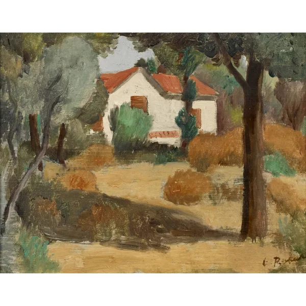 Paul Théophile Robert — Südliche Landschaft mit einem Haus.