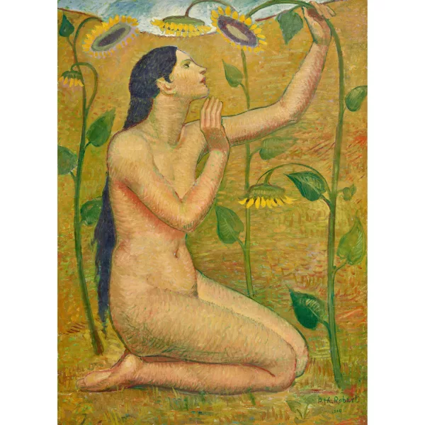 Paul Théophile Robert — Femme aux tournesols.